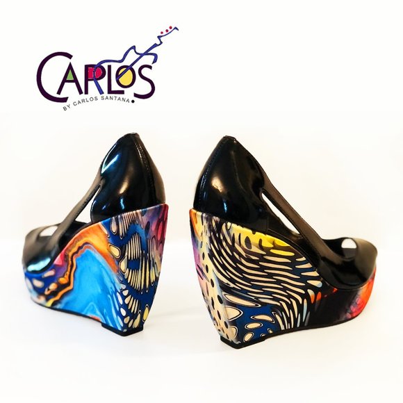 Carlos Santana artsy platform wedge shoes - Picture 4 of 10